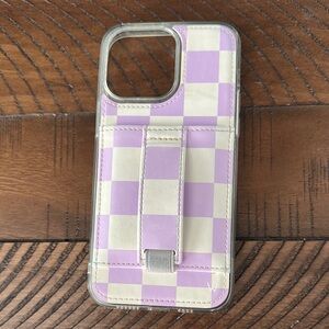 Purple and White Checkered Phone Case
